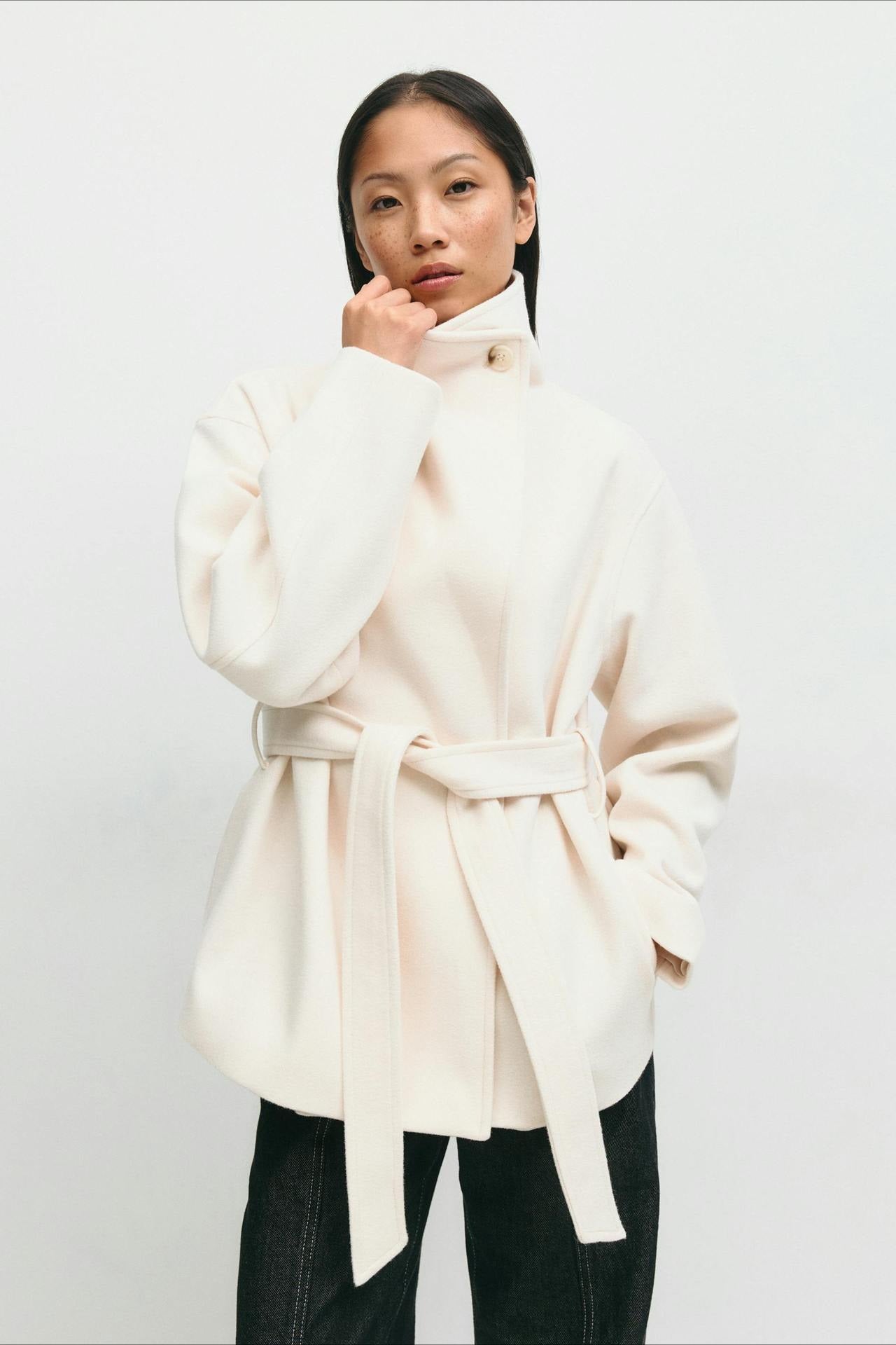 Structured Double Faced Wool Midi Coat Main image
