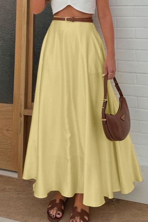 Draped Satin A-Line Maxi Skirt Main image