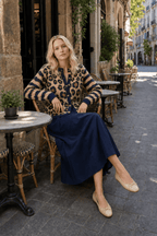 Vintage Leopard Print Knit Cardigan