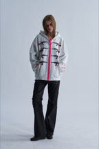 Glitter Gun Graphic Oversized Zip Hoodie