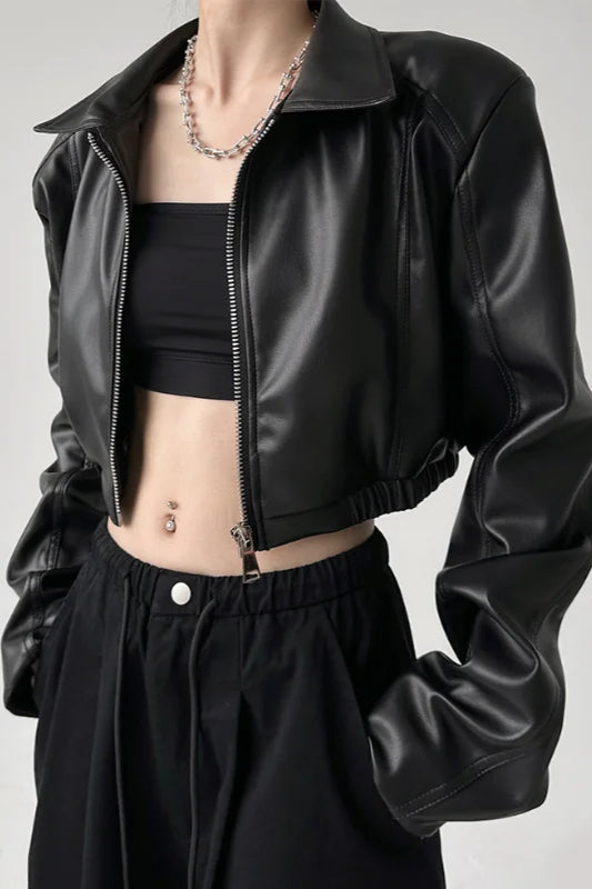 PU Leather Crop Jacket Main image