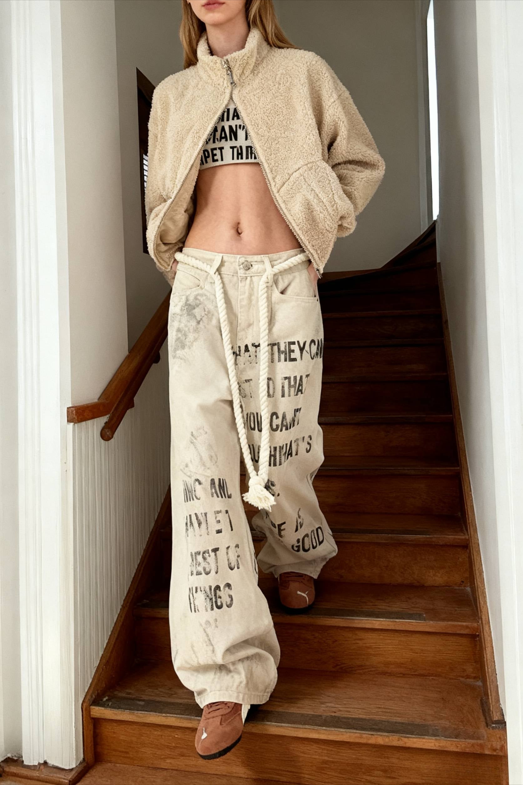 Apricot Graffiti Straight Denim Jeans Main image