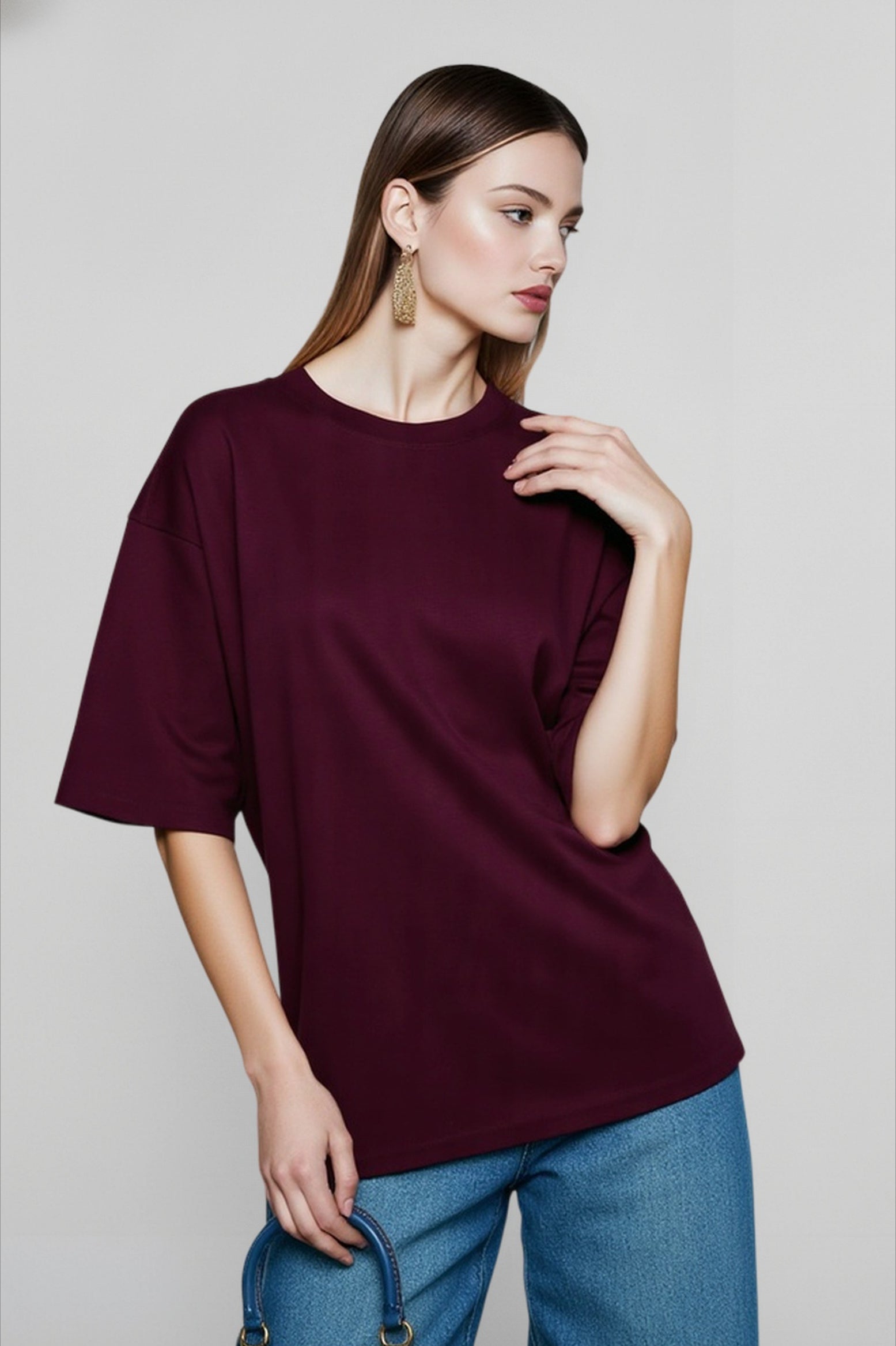 Oversized Solid Relaxed T-Shirts Main image