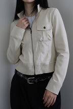 Tailored Waist Utility Zip Jacket