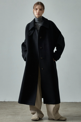 Wool Elegant Loose Extended Long Overcoat