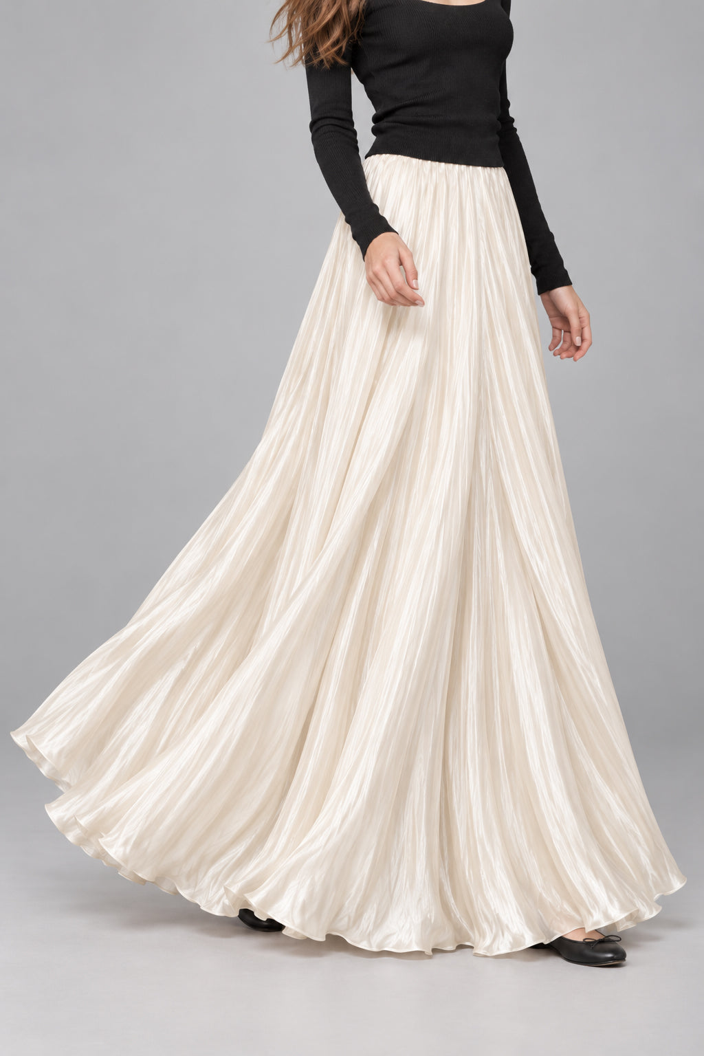 Mermaid Shiny Acetate Like Maxi Skirt Secondary image