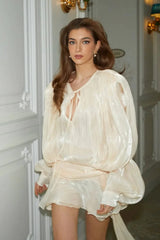 Ruffled Full Sleeve Mini Dress