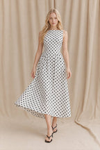 Chic Polka Dot Sleeveless Maxi Dress