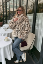 Faux Fur Leopard Pattern Coat