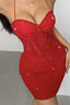 Lace Cut Out V Neck Sequin Boned Bodycon Dress