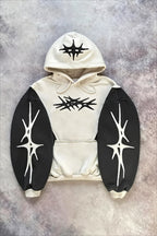 Embroidered Graphic Oversized Pullover Fleece Hoodie