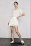 Linen Short Sleeve Blouse Skirt Vacation Set
