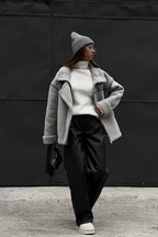 Sherpa Lined Motorcycle Style Coat