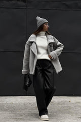 Sherpa Lined Motorcycle Style Coat