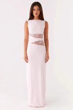 Cut Out Lace Panel Sleeveless Bodycon Dress