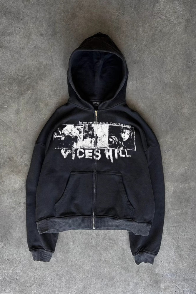 Digital Pattern Print Zip Hoodie Main image
