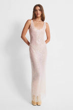 Sleeveless Rhinestone  Vintage Suspender Sequin Dress