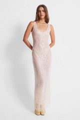 Sleeveless Rhinestone  Vintage Suspender Sequin Dress