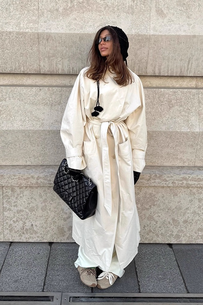 Hepburn Elegant Waist Tied Long Slim Minimalist Overcoat Main image