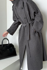 Tall Fit Double Breasted Long Chic Elegant Overcoat