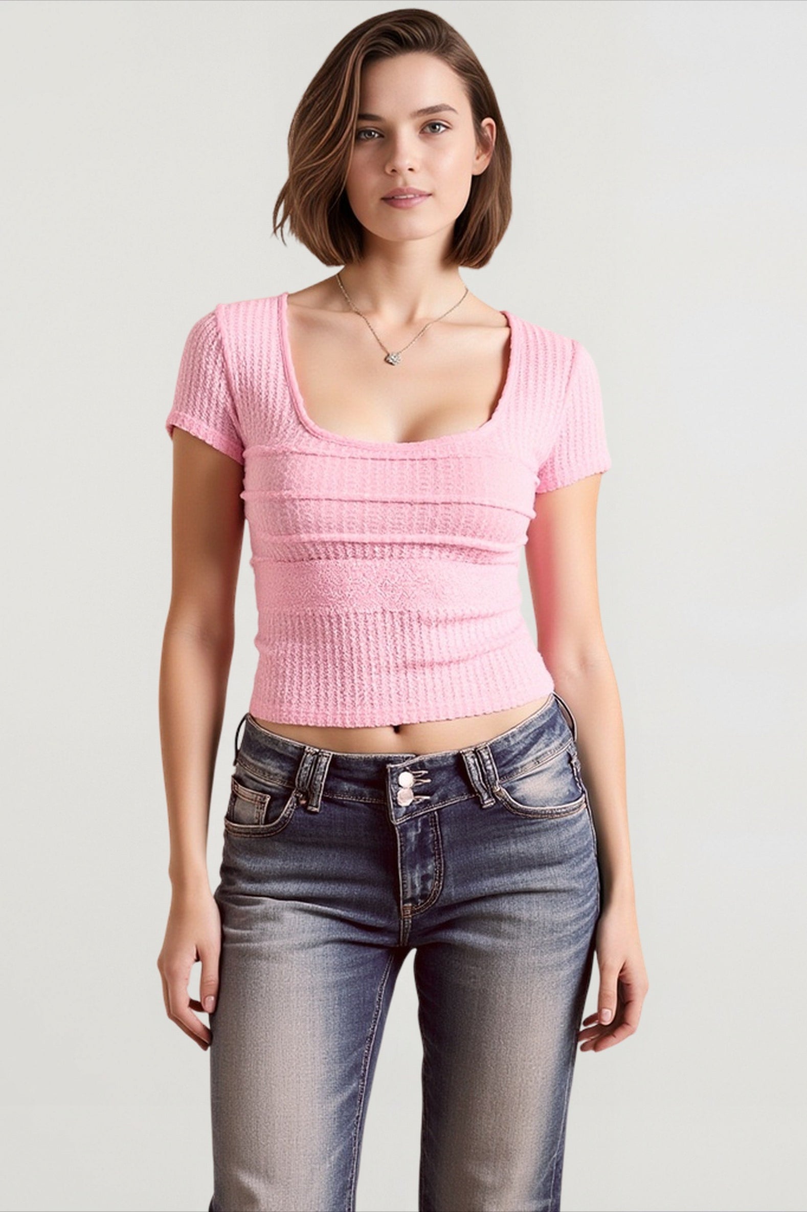 Mesh Y2K Fitted T-shirts Secondary image