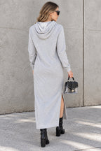 Slit Hem Hoodie Dress