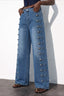 Side Snap High Waist Wide Leg Jeans