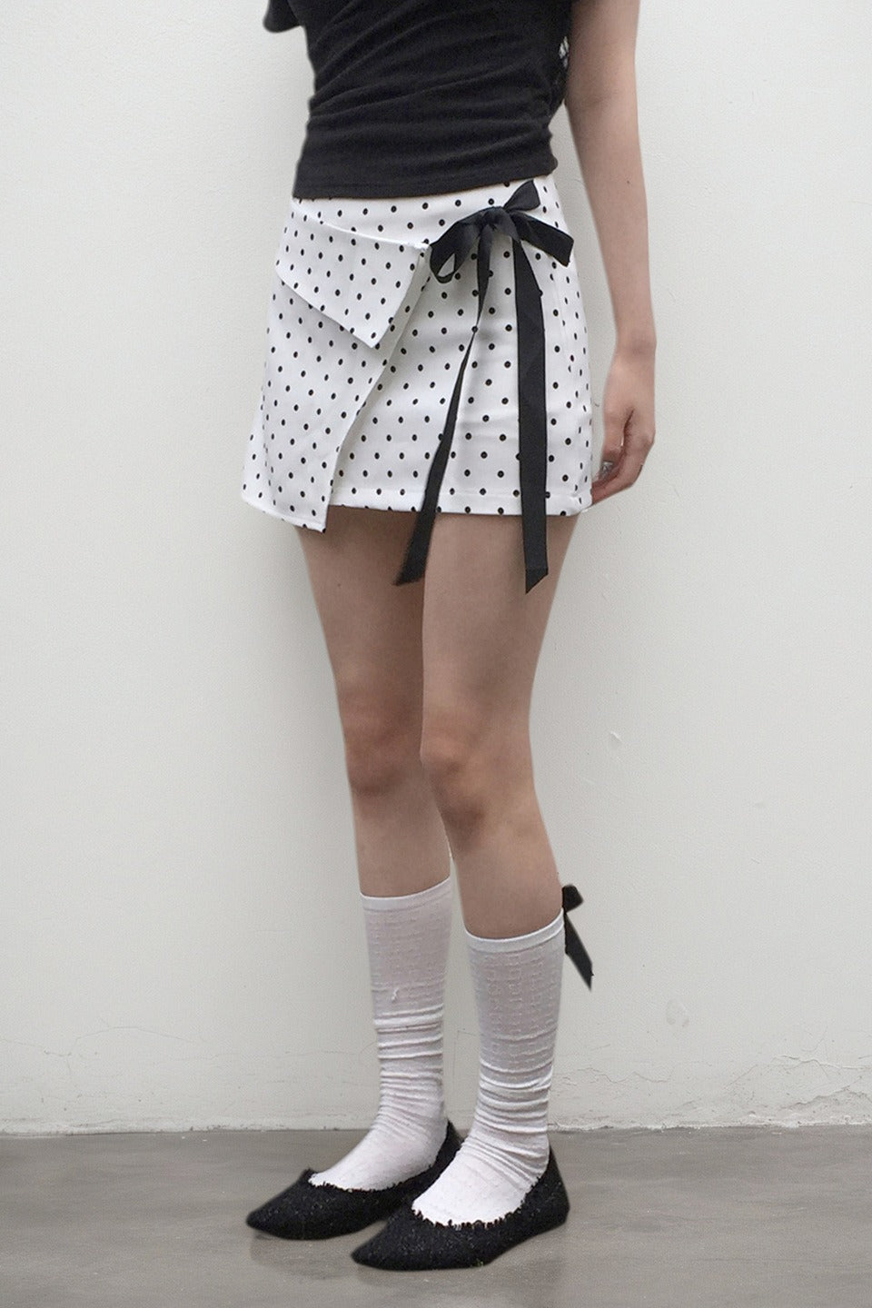 White Polka Dot Bodycon Mini Skirt Secondary image