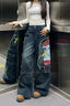 Graffiti Print Wide-Leg Jeans