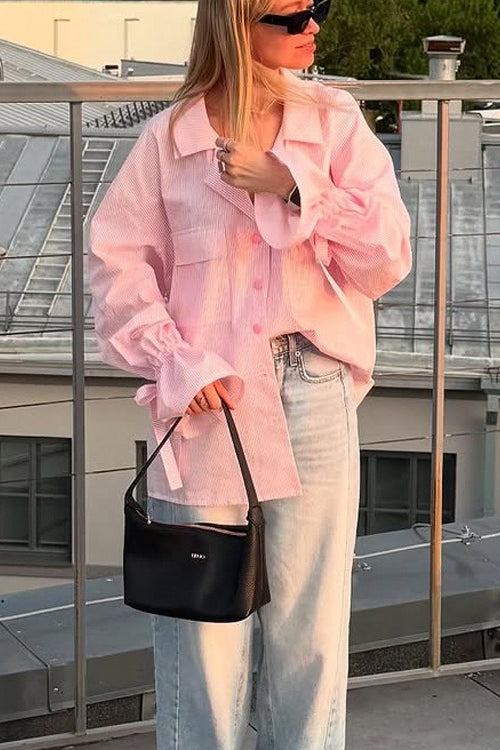 Versatile Striped Flare Blouse Main image