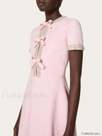Diamond Bowknot Midi Dress
