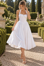 Adabella Cotton Stylish Halter Midi Sundress
