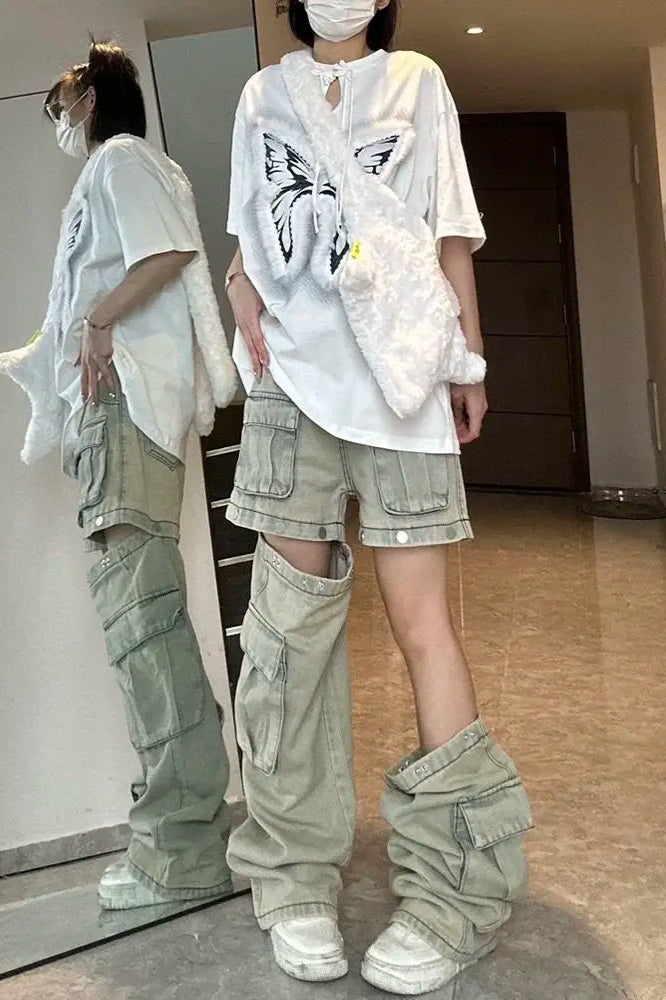 Y2K Detachable Straight Leg Jeans Secondary image