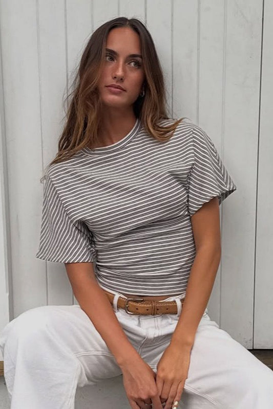 Striped Crew Neck Slim Fit Short Sleeve Tee