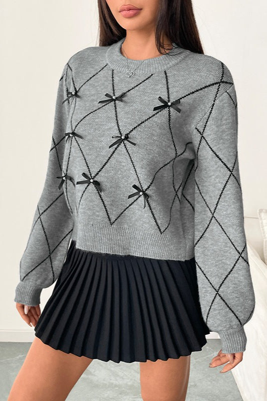Crew Neck Pullover with Bow Detail Secondary image