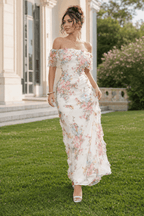Off Shoulder Bodycon Long Print Floral Dress