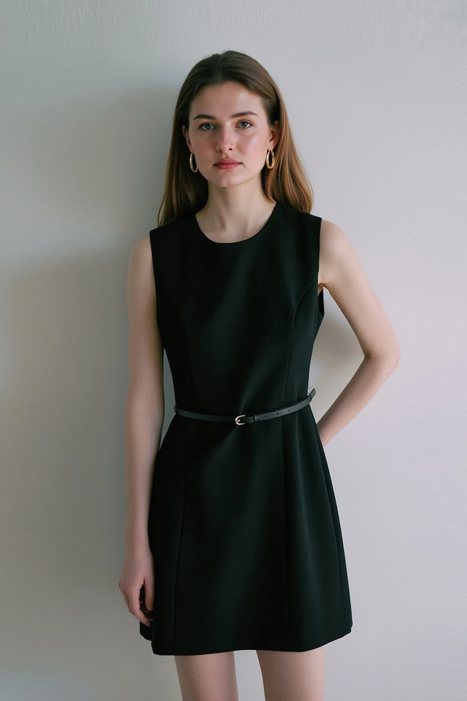 Sleeveless Cinched A Line Chic Work Dress Main image