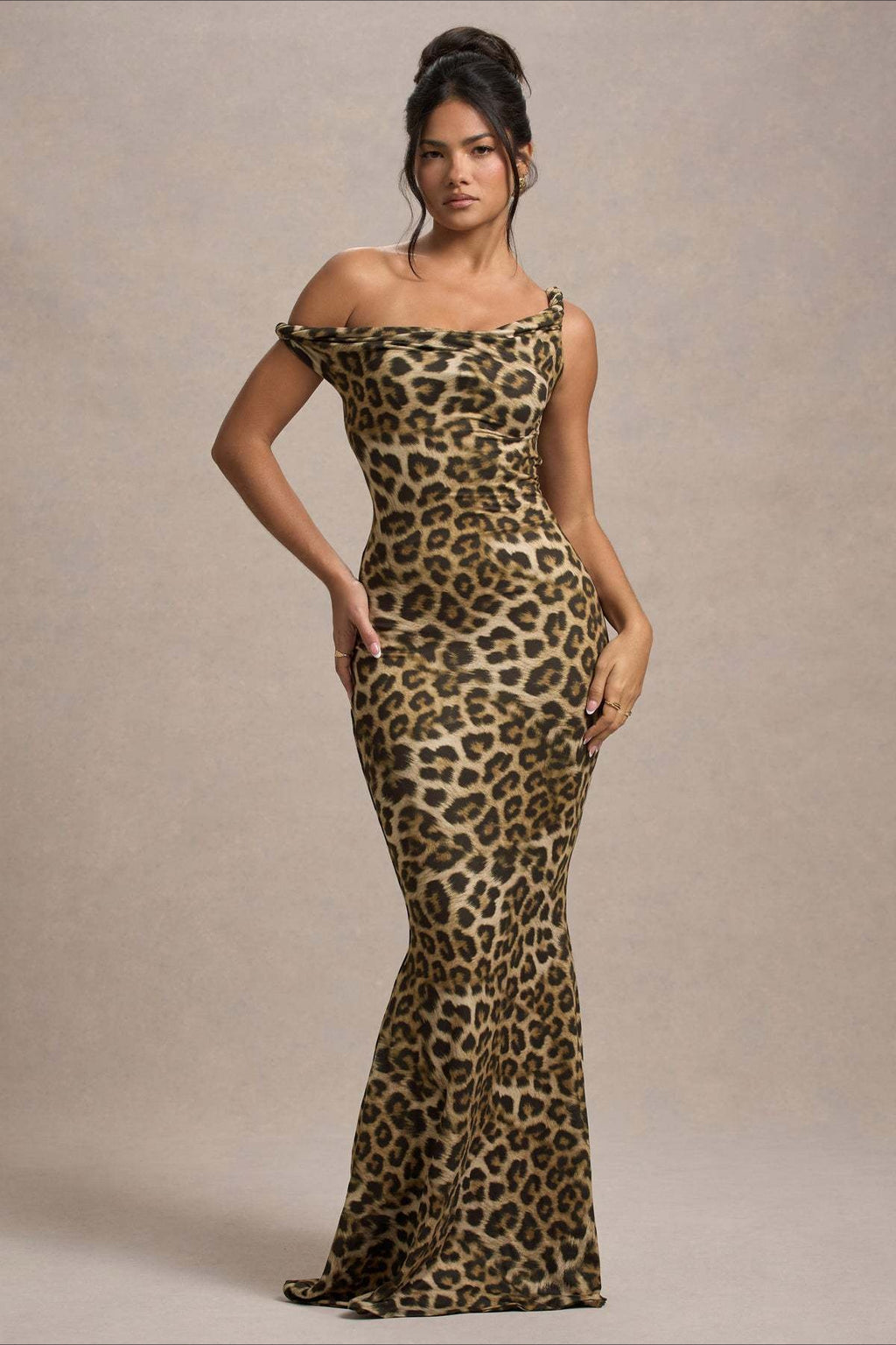 Print One-Shoulder Bodycon Party Dress