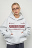 Forever Young Slogan Oversized Pullover Hoodie