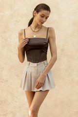 Cropped Sequin Graceful Halter Corset Top
