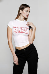 Contrast Letter Print Cropped T-shirts