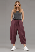 Elastic Waist Vintage Lady Loose Casual Pants
