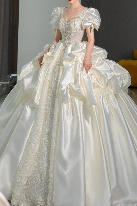 Empire Waist Beaded Wedding Dress Main image