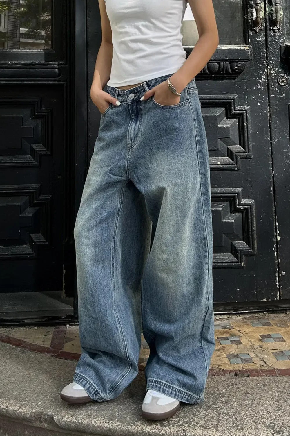 Harajuku Wide-Leg Baggy Denim Jeans Main image