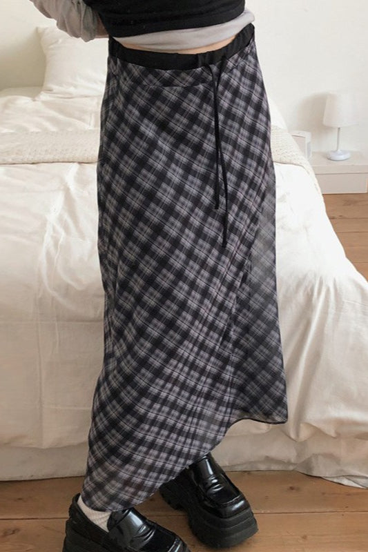 Vintage Tartan High Waist A-Line Skirt Secondary image