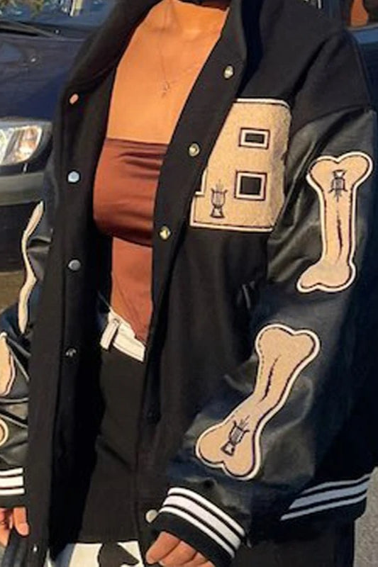 Hip Hop Harajuku Leather Bomber Jacket Main image