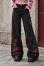 Butterfly Patch Washed Wide Leg Jeans