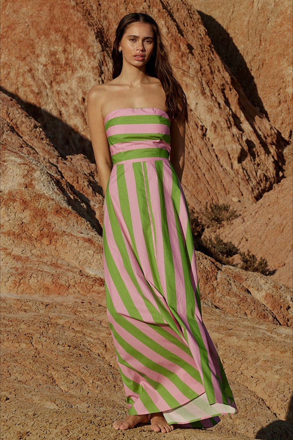 Elegant Striped A Line Vacation Dress