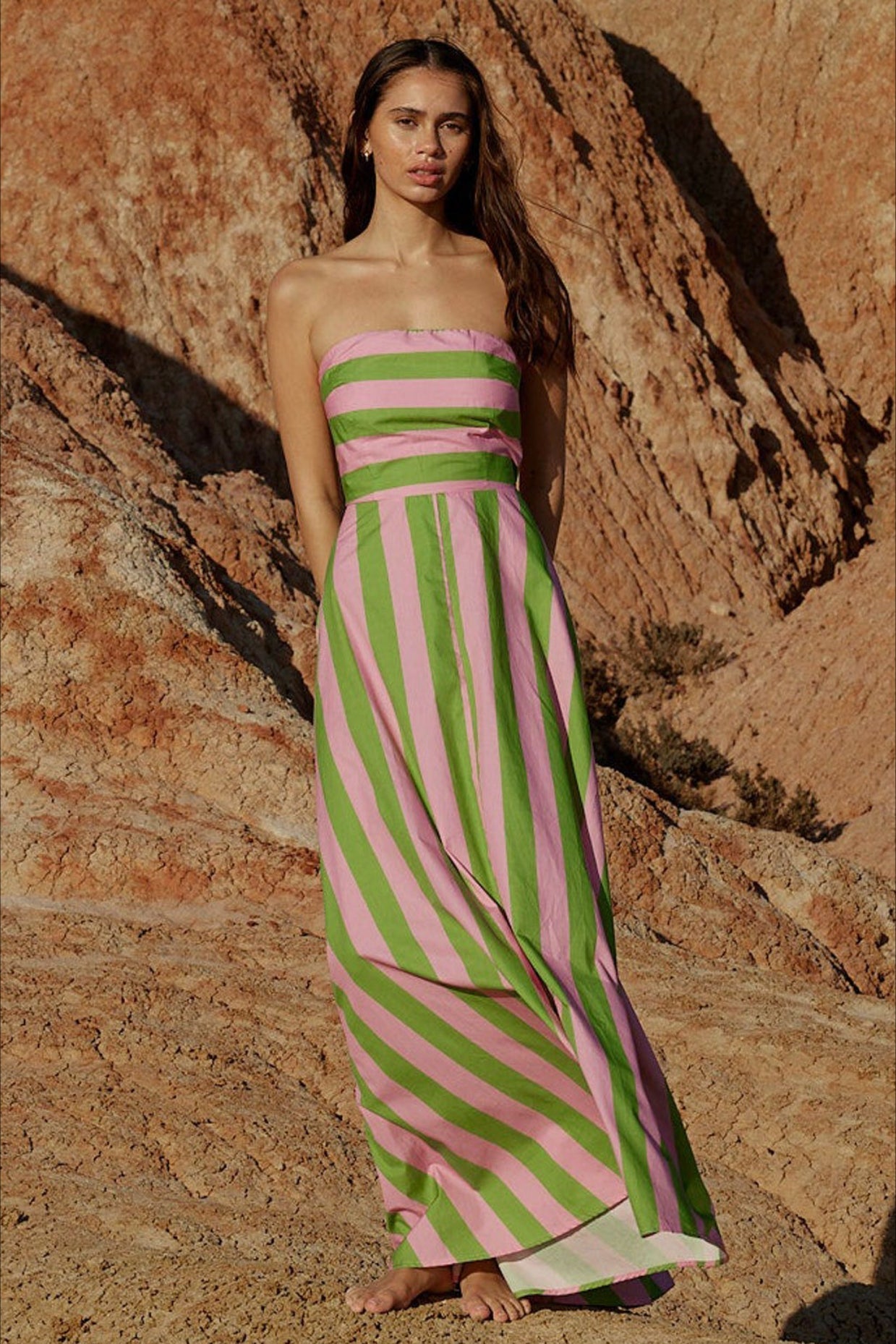 Elegant Striped A Line Vacation Dress
