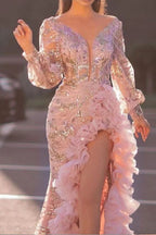 Sheer Train Maxi Party Dress